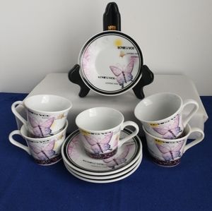 ALPINE Cuisine Expresso 4 Set Demitasse & Saucers + One